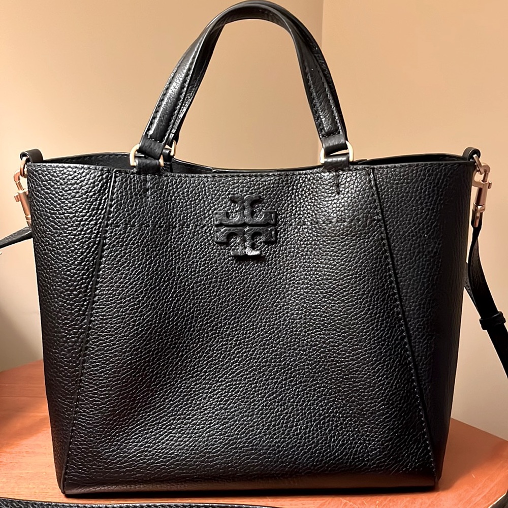 Tory Burch black leather tote